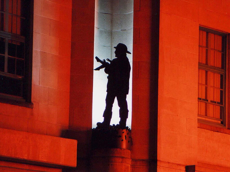 Silhouette of Firefighter Statue