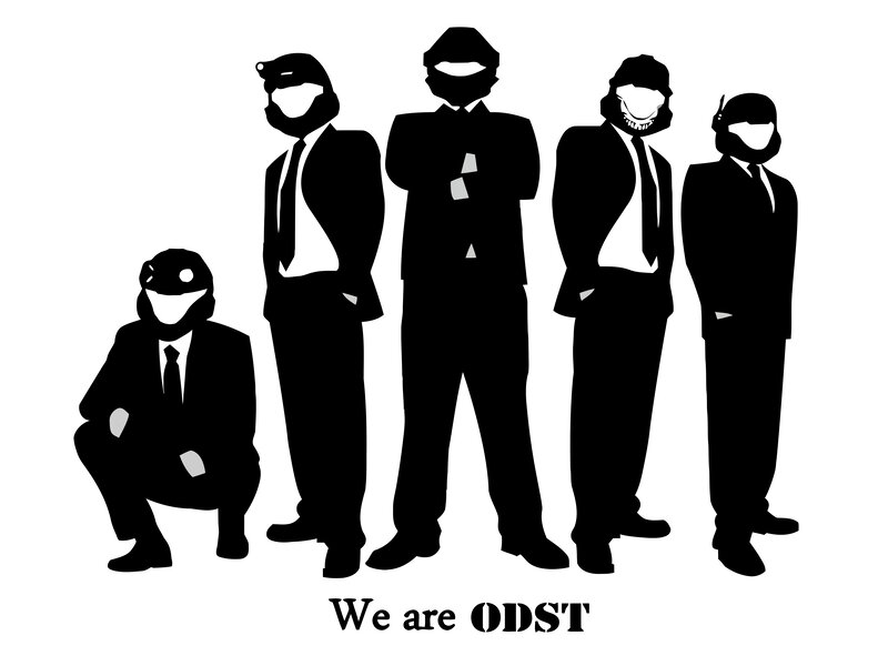 silhouette of five people