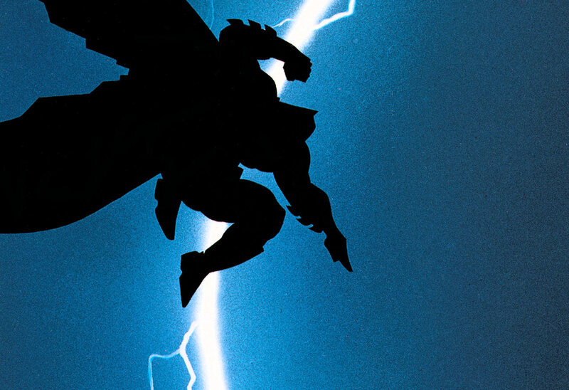 silhouette of flying superhero