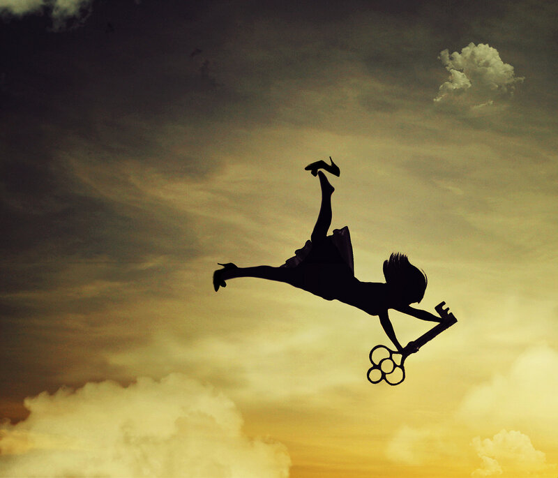 Silhouette of Girl Falling
