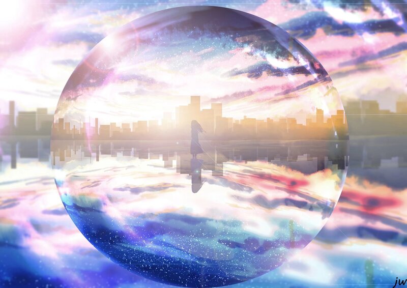 Silhouette of Girl in Bubble