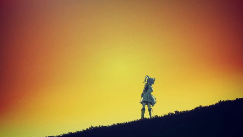 Silhouette of Girl on Hill — Yellow