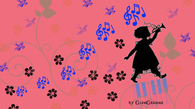 Silhouette of Girl Playing Trumpet