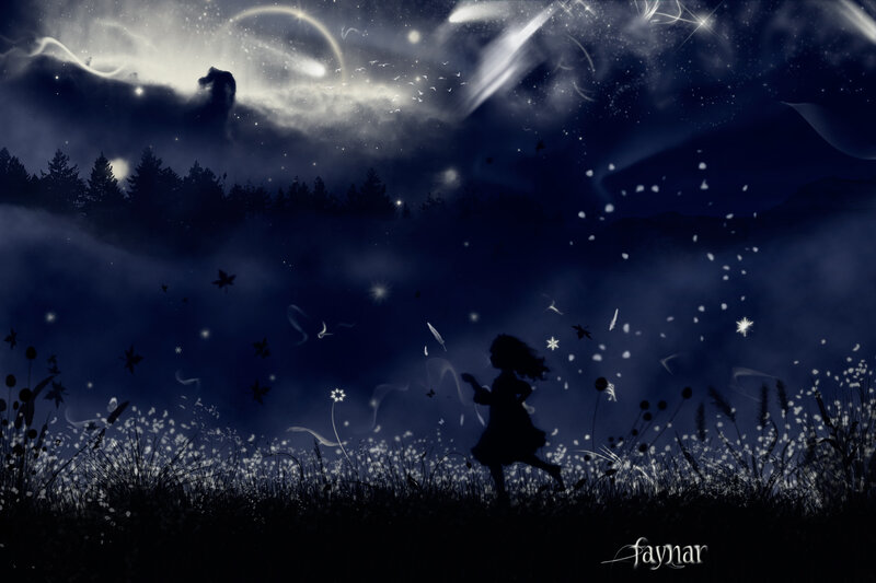 Silhouette of Girl Running