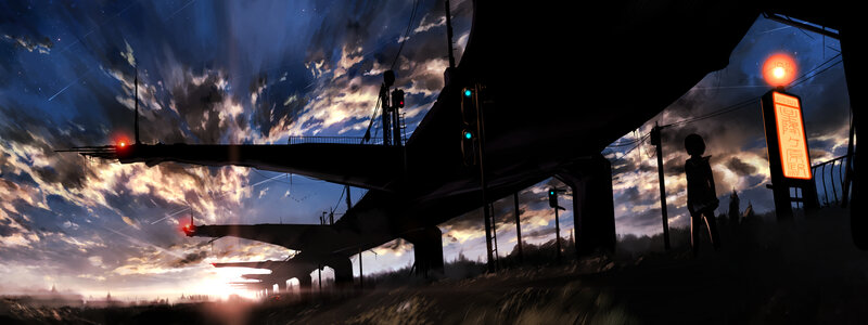 Silhouette of Girl under Bridge