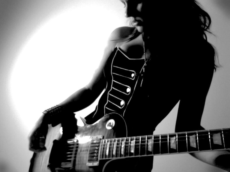 Silhouette of Guitarist — Black, Dramatic