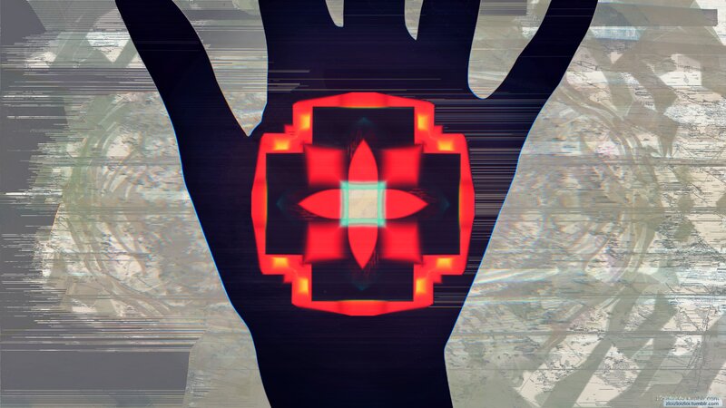 Silhouette of Hand with Symbol