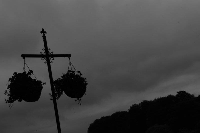 Silhouette of Hanging Baskets