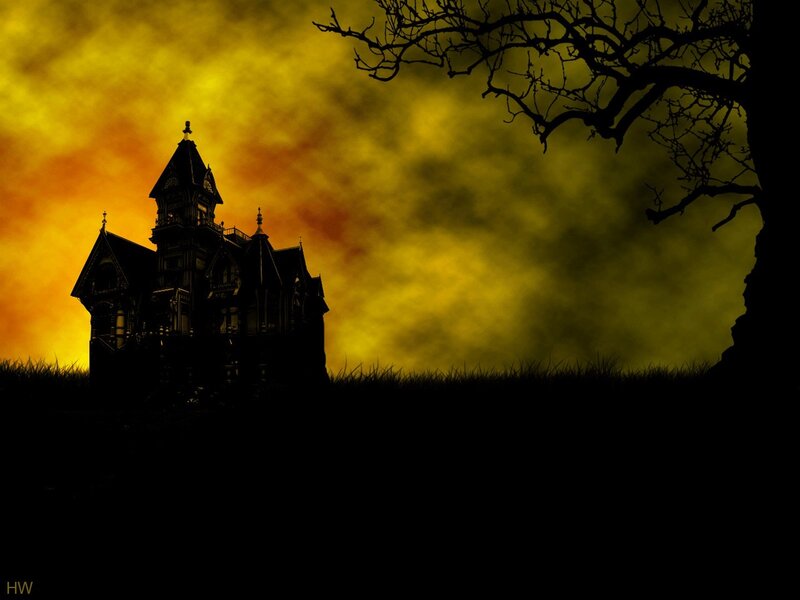 Silhouette of Haunted House