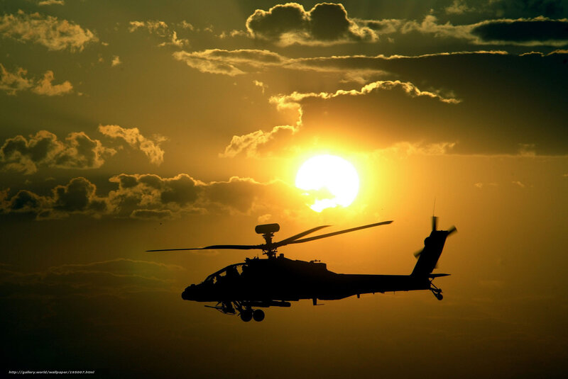 Silhouette of Helicopter — Yellow
