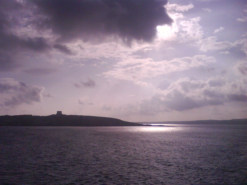 Silhouette of Hill and Sea