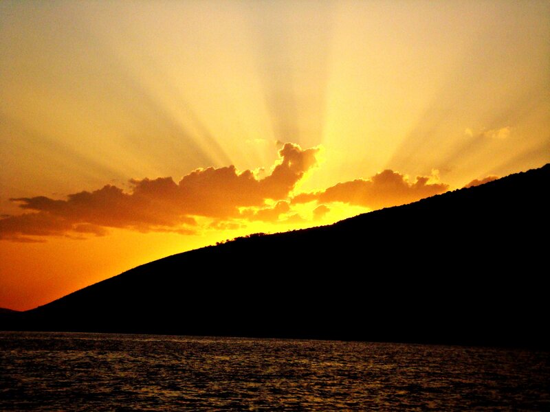 Silhouette of Hill at Sunset
