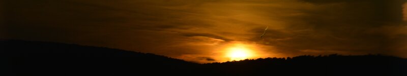 Silhouette of Hills at Sunset — Orange