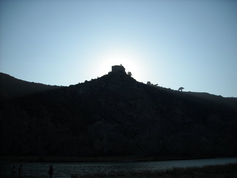 Silhouette of hilltop castle