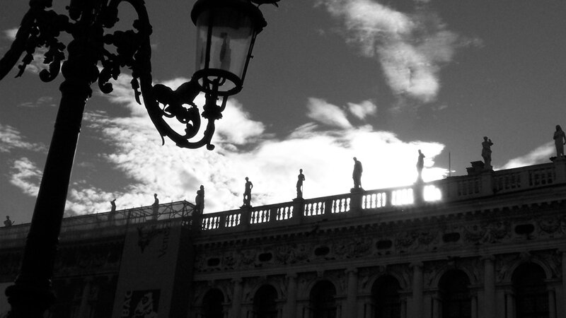 Silhouette of historic building
