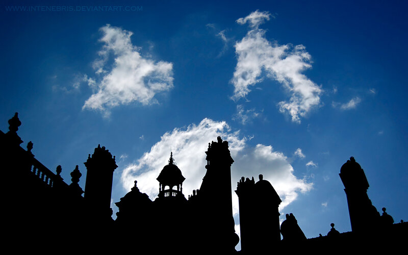 silhouette of historic rooftops