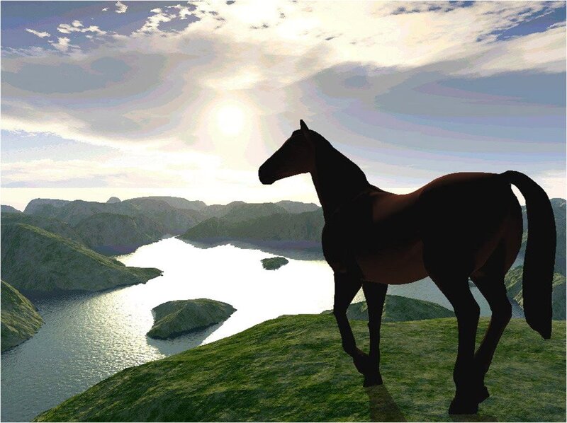 Silhouette of Horse — Green