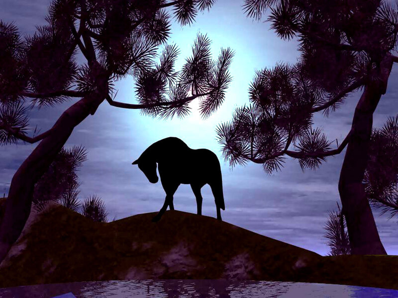 Silhouette of Horse — Purple