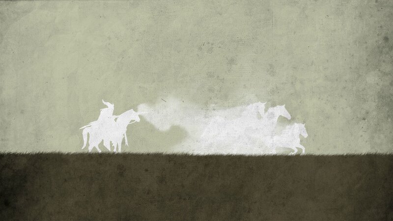 silhouette of horse riders