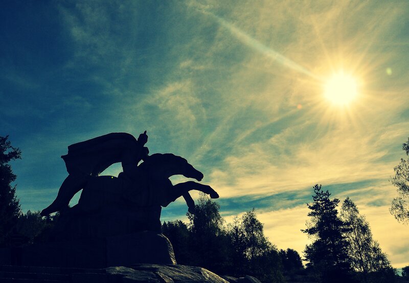 Silhouette of Horse Statue