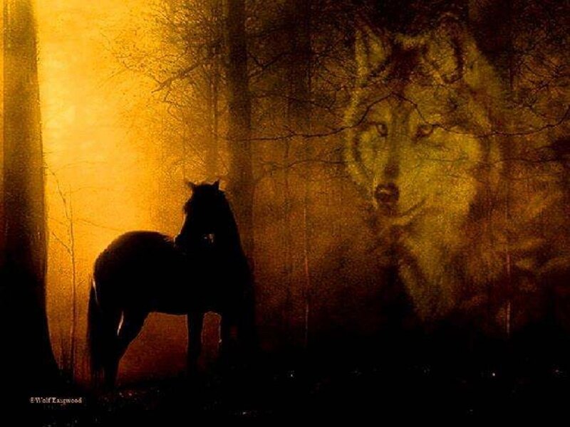 Silhouette of Horse — Yellow, Dramatic
