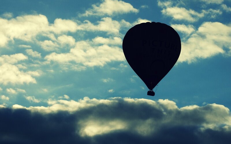 Silhouette of hot air balloon