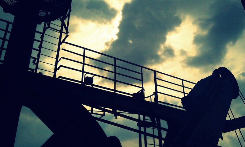 silhouette of industrial structure