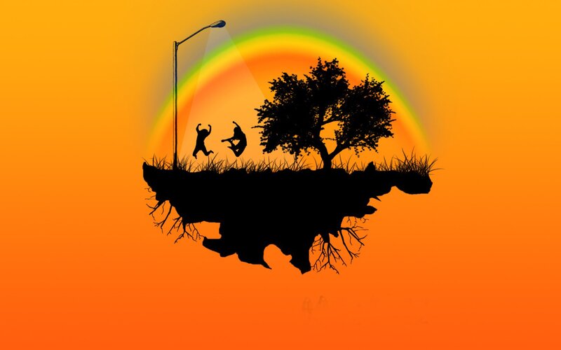 Silhouette of Island