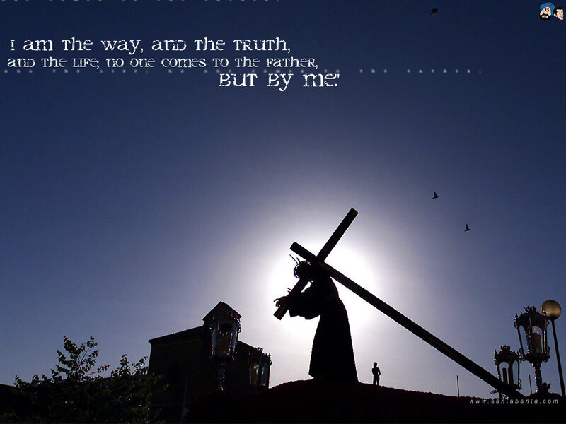Silhouette of Jesus Carrying Cross