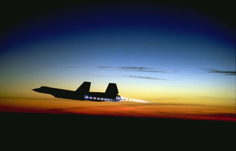 Silhouette of jet at sunset