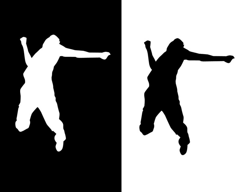 silhouette of jumping person