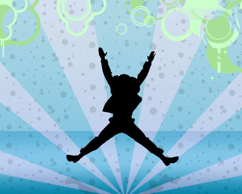 silhouette of jumping person