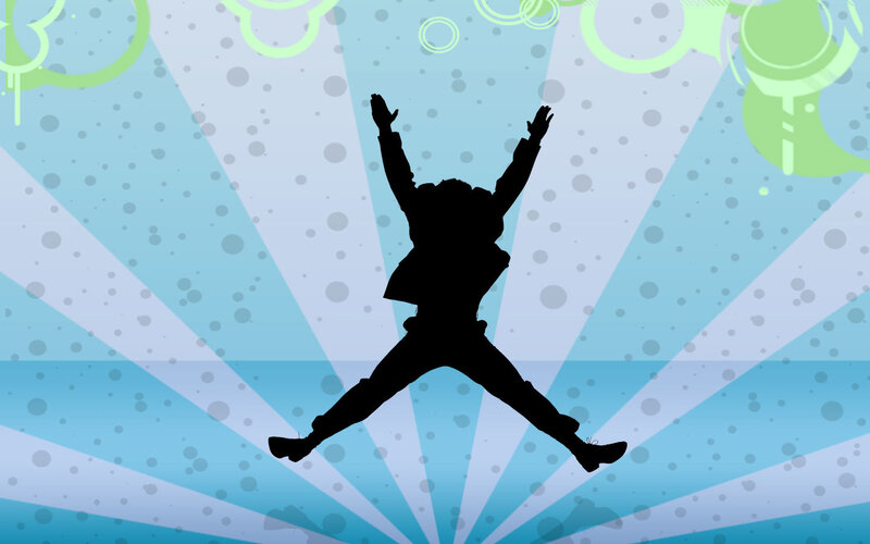 silhouette of jumping person