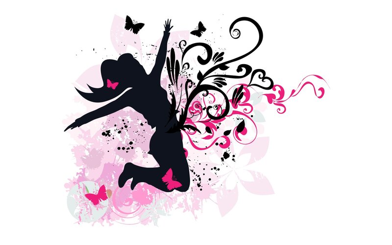 silhouette of jumping woman