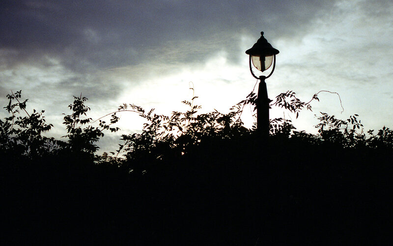Silhouette of Lamp Post — Black, Dramatic