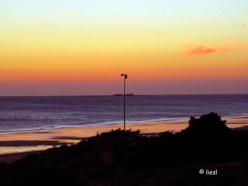 Silhouette of Lamp Post — Orange, Serene