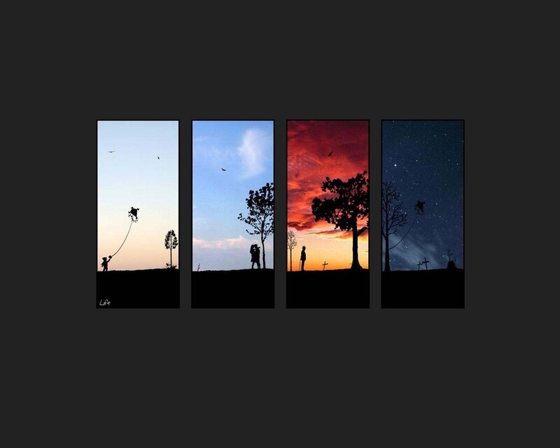 Silhouette of Life Stages — Black, Dramatic
