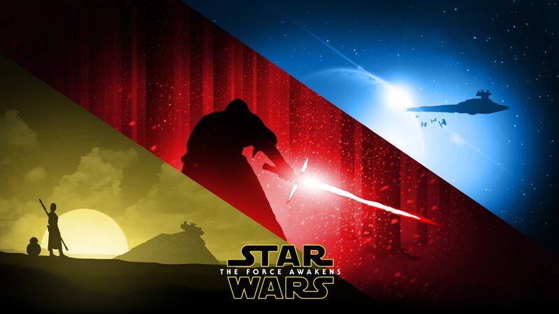 Silhouette of Lightsaber Duel