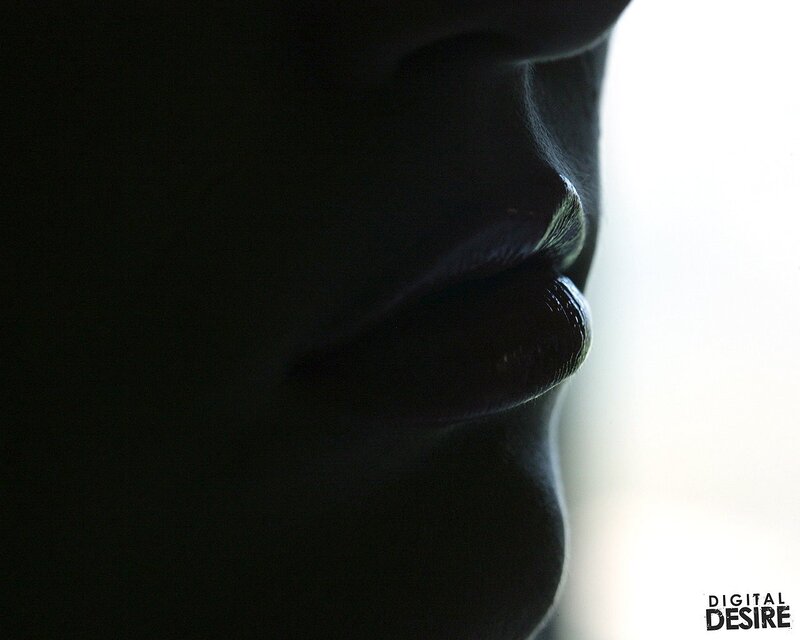 silhouette of lips in shadow