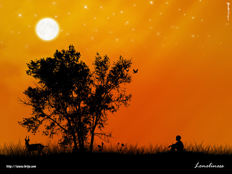 Silhouette of loneliness