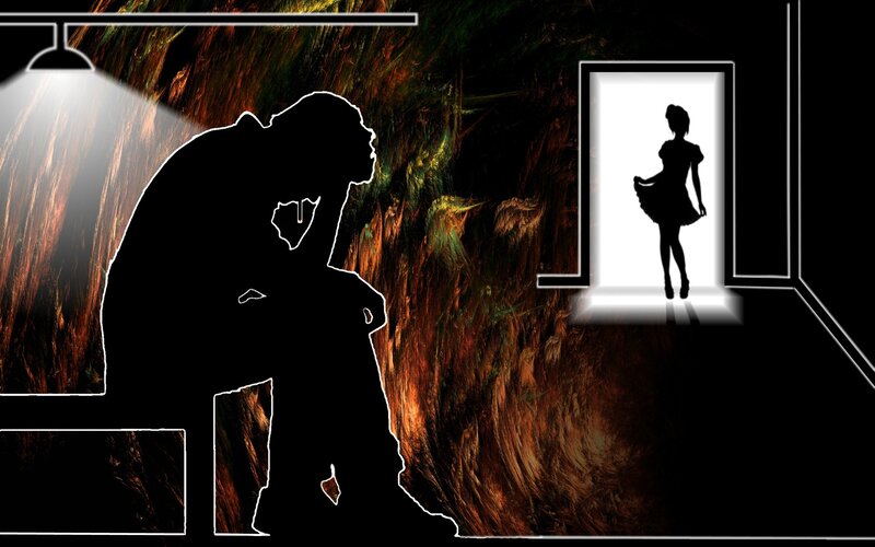 silhouette of man and woman
