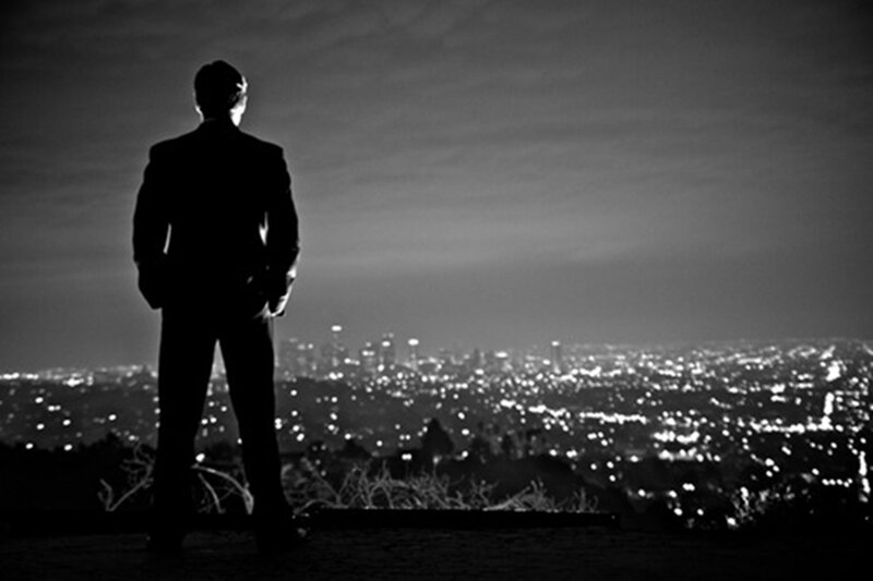 Silhouette of Man — Black, Contemplative