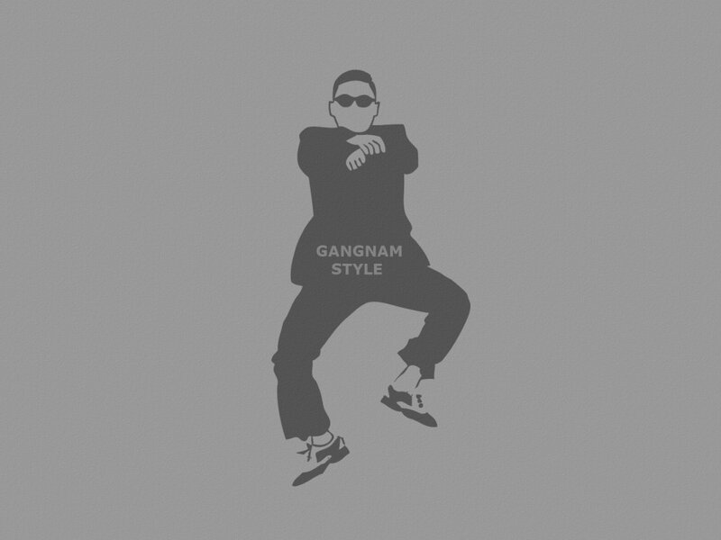 Silhouette of Man Dancing — Gray