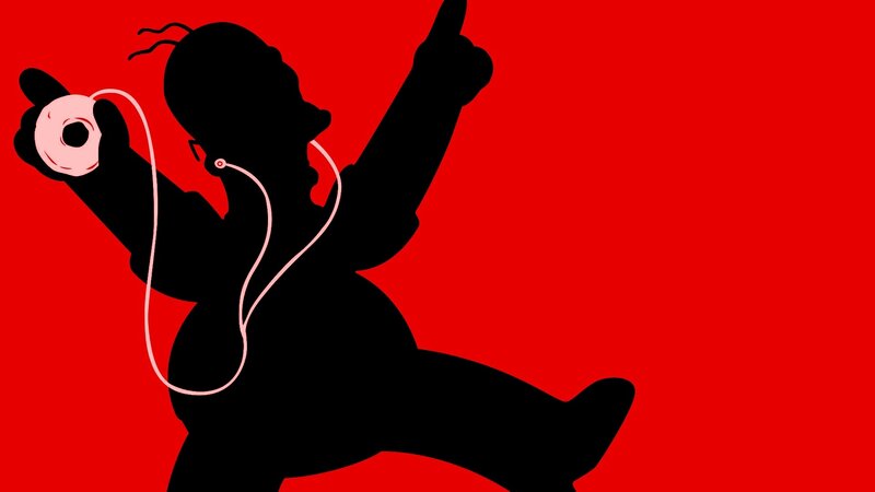 Silhouette of Man Dancing — Red