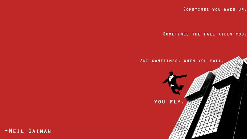 Silhouette of Man Falling — Red