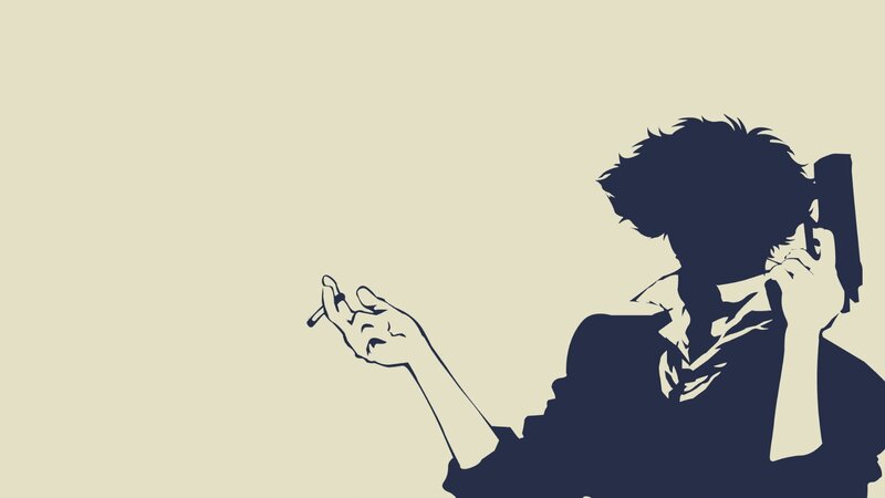 Silhouette of Man Holding Gun — Black, Dramatic, Vector Art, Cigarette
