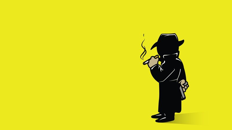 Silhouette of Man in Coat — Yellow