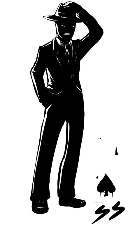 Silhouette of Man in Suit — Black, Dramatic