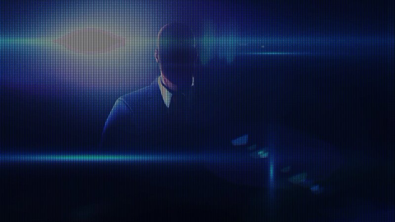 Silhouette of Man in Suit — Blue
