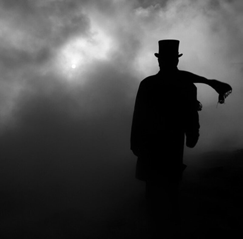 Silhouette of Man in Top Hat — Black